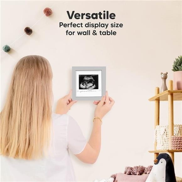 Baby Sonogram Picture Frame - Pregnancy Announcement Photo Frames(Cloud Gray) - Picture 4 of 6